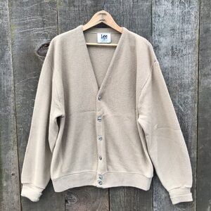 Vintage 90s Lee Sport Nutmeg Mills Grandpa Grunge Cardigan Size XL